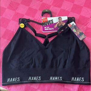 Hanes Black Flex Triangle Bralette